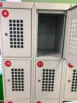 Metal boxes with numbers Stock Photos