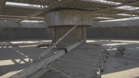 Metal brace uphold structural stability of water reservoirs Stock Footage 275634036