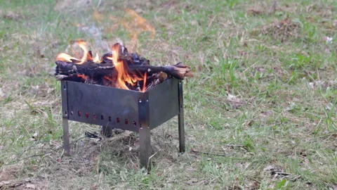Metal brazier Stock Footage 107941700