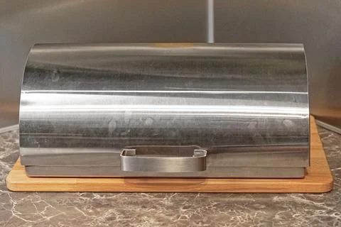 Metal bread box Stock Photos