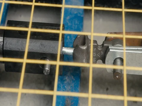 Metal break test on factory. engineering tensile strength machine Stock Footage 77921959