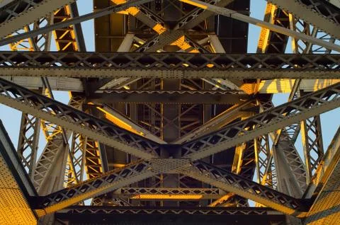 Metal bridge background Stock Photos