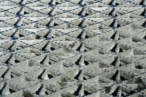 Metal bridge grating Stock Photos