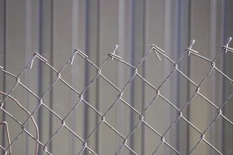 Metal brown gates with a pattern in the form of curls covered with paint. Stock Photos