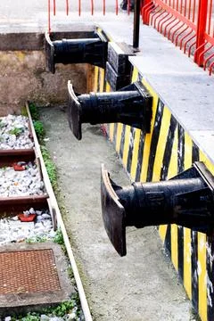 Metal Bumper Railroad Buffer Stop Stock Photos
