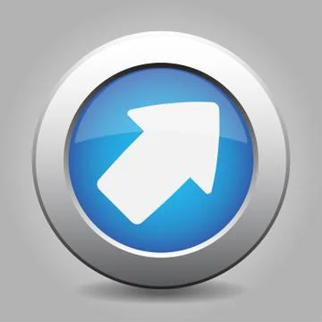 Metal button with the blue arrow Stock Illustration