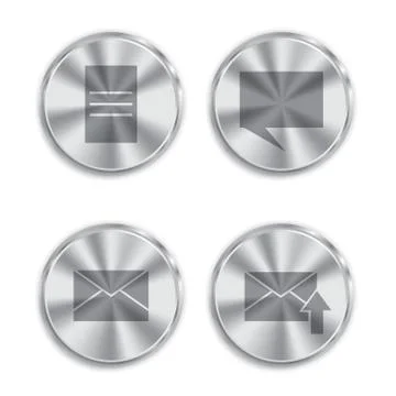 Metal button with circular processing Illustrazione stock