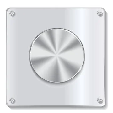 Metal button with circular processing Illustrazione stock