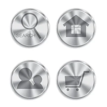 Metal button with circular processing Stock Illustration