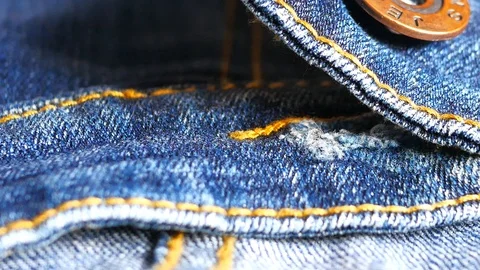 Metal button on jeans close up Stock Footage 85951846