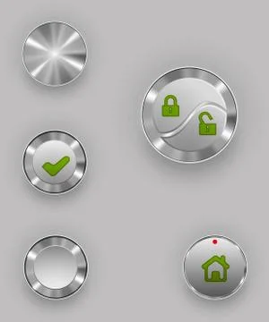Metal buttons Stock Illustration