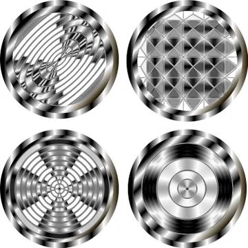 Metal buttons. Illustrazione stock