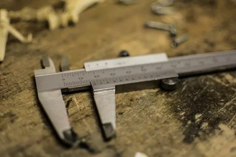 Metal caliper in a workshop Stock-Fotos