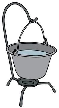 Metal camping kettle Stock Illustration