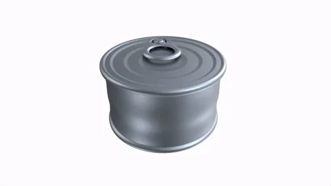 Metal can 3d object rotating loop Stock-Footage 232265391
