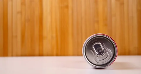 Metal can with a drink Stock Footage 143123070