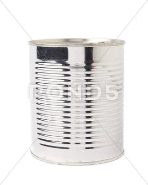 Metal can isolated over white background Stock Photos