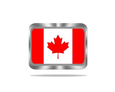 Metal canada flag. Stock Illustration