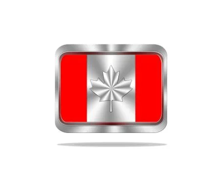 Metal canada flag. Stock Illustration