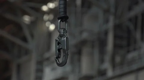 The metal carabiner for loading Stock Footage 56059651