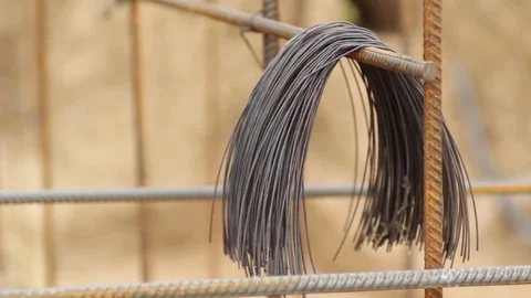 Metal carcass for concrete casting Stock Footage 70945862