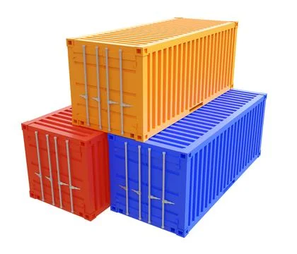 Metal cargo containers Stock Illustration