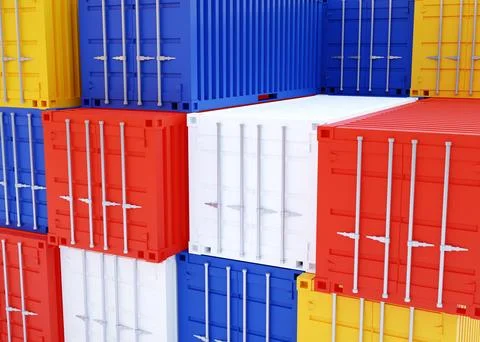 Metal cargo containers Stock Illustration