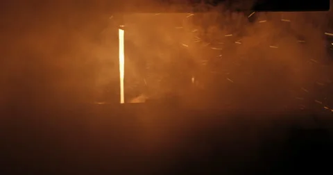 Metal Casting With High Temperature (4K) Stock Footage 63043381