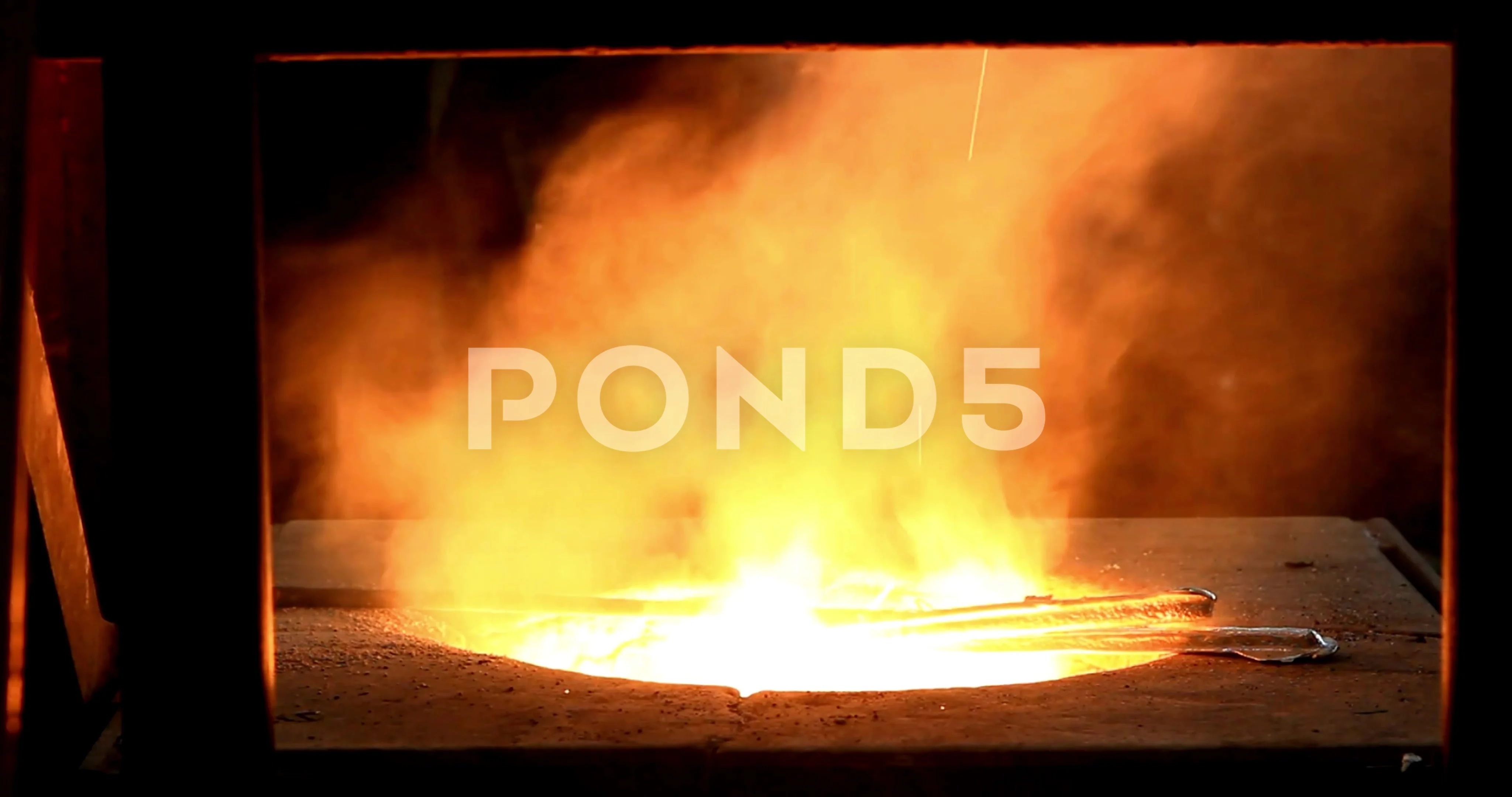 Molten Metal Factory Stock Video Footage