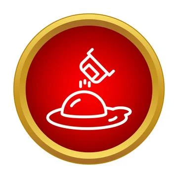 Metal casting process icon showing molten pour Stock Illustration