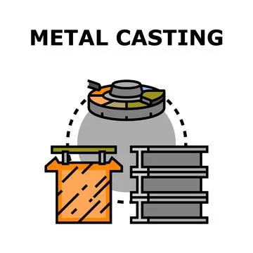 Metal casting producing structural engineering components Stock Illustration