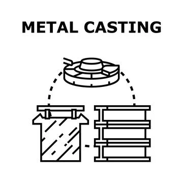 Metal casting producing structural engineering components Stock Illustration