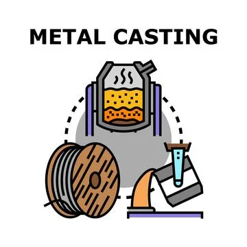 Metal casting production process vector illustration concept Stock Illustration