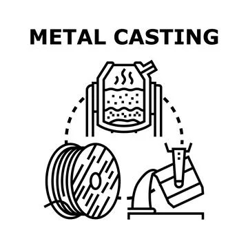 Metal casting production process vector illustration concept 库存插图