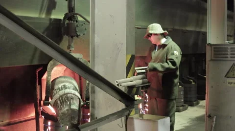 Metal casting worker Stock Footage 62083684