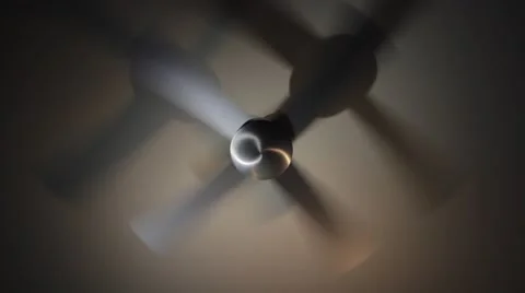 Metal ceiling fan with heavy shadows Stock Footage