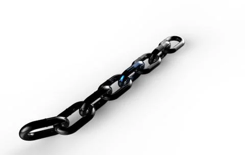 Metal chain 3D rendering 스톡 일러스트