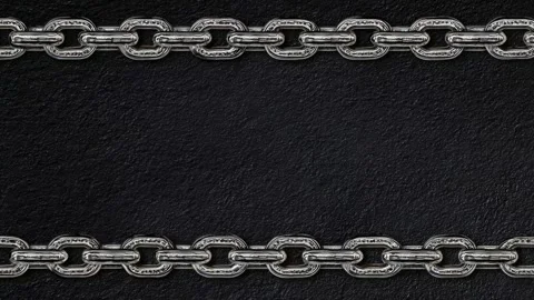 Metal chain border frame with copy space text overlay, dark textured backgr.. Stock Footage 342043129
