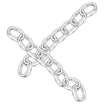 Metal chain. Hand drawn metal chain. Stock Illustration