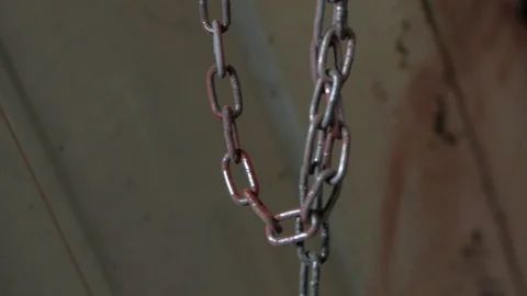 Metal Chain Hanging Stock Footage 90012543
