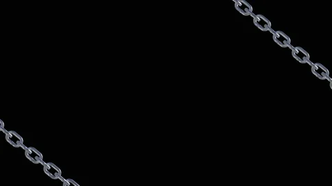 Metal chain link connection loop animation Stock Footage 153952122