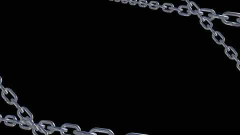 Metal chain link connection loop animation Stock Footage 153952181