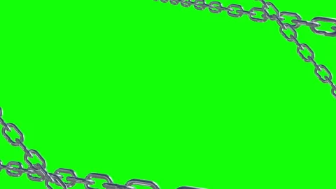 Metal chain link connection loop animation Stock Footage 153952192