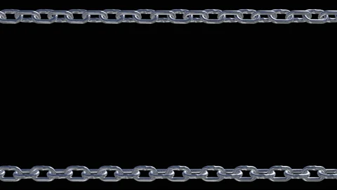 Metal chain link connection loop animation Stock Footage 153952208