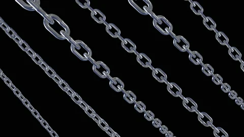 Metal chain link connection loop animation Stock Footage 154149104
