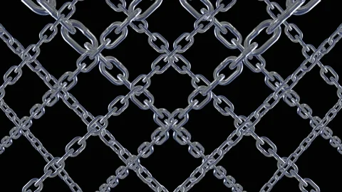 Metal chain link connection loop animation Video stock 154151432