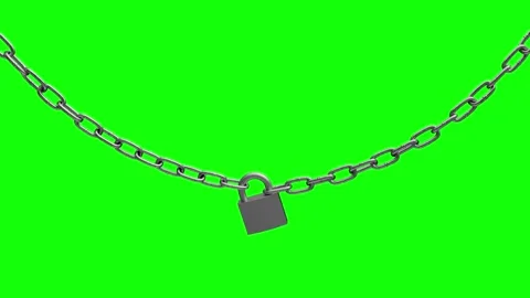 A metal chain of a security lock Stock Footage 333710125