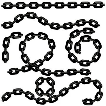 Metal Chain Set Isolated イラスト素材