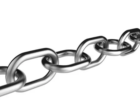 Metal Chain on White Background 3D Illustration Stock Illustration