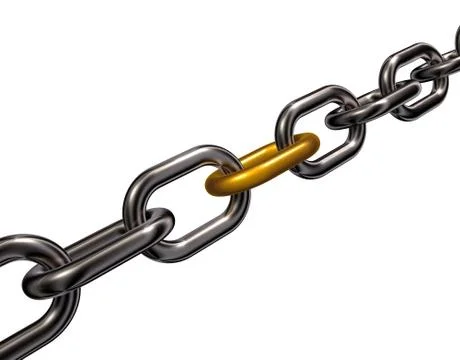 Metal chain on white background - 3d illustration Stock Illustration